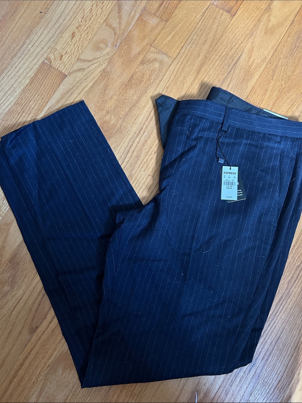 Express Men's Navy Pinstripe Dress Pants